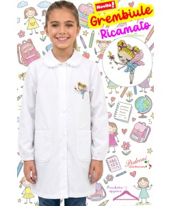 PRIMO PREZZO Grembiule SCUOLA bambina BM-631 BIANCO Tg.75
