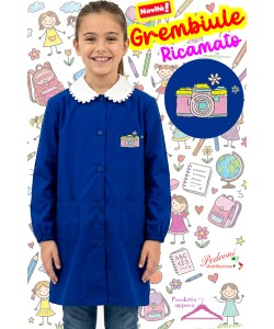 PRIMO PREZZO Grembiule SCUOLA bambina BM-943 BLUETTE Tg.65/80