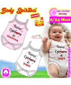"Sono L'amore...." Body SPALLINA in COTONE XNA-063 0/24 Mesi