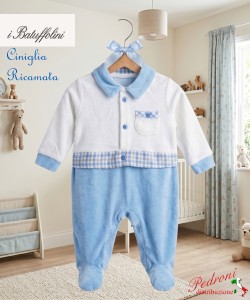 BATUFFOLINI Tutina Ciniglia B548/1M Panna/Cielo 0/6 mesi