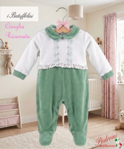 BATUFFOLINI Tutina Ciniglia B548/12F Panna Verde 0/6 mesi