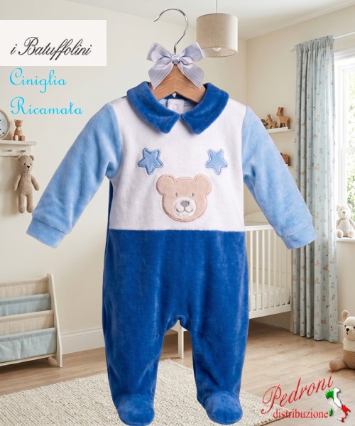 BATUFFOLINI Tutina Ciniglia B548/6M Blu/Azzurro 0/6 mesi