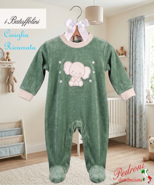 BATUFFOLINI Tutina Ciniglia B548/1N Verde/Panna...