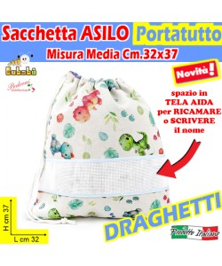 *MEDIO* SACCHETTO ASILO SAC032-SEBASTIAN Cm.32x37 DRAGHETTI