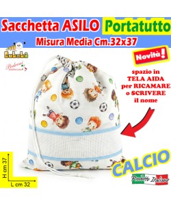 *MEDIO* SACCHETTO ASILO SAC032-SEBASTIAN Cm.32x37 CALCIO