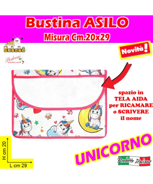 BUSTINA ASILO BUS032-SEBASTIAN Cm.20x29 UNICORNO