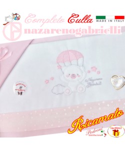NAZARENO Completo CULLA ricamato NG 91.36 Bianco/Rosa