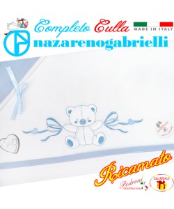 NAZARENO Completo CULLA ricamato NG 91.31 Bianco/Zucchero - Lenzuolini