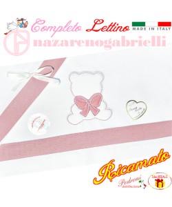NAZARENO Completo LETTINO ricamato NG 101.30 Bianco/Amaranto