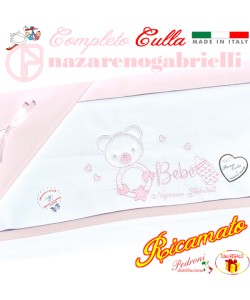 NAZARENO Completo CULLA ricamato NG 91.32 Bianco/Rosa