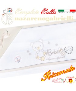 NAZARENO Completo CULLA ricamato NG 91.32 Bianco/Sabbia