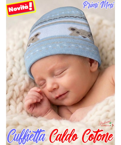 *MAFER* Cuffietta BABY in CALDO COTONE WSB9311 Cielo 0/6 mesi - Autunno