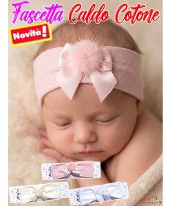 Fascetta NEONATA in COTONE art.WSF7529 in 3 Colori
