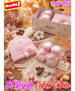 *MAFER* SET REGALO BABY in CALDO COTONE art.WSE7521 Rosa