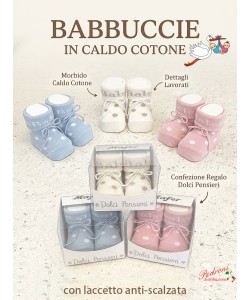 "IDEA REGALO" Babbuccia CALDO COTONE "BABY" WSC9321 in 3 colori