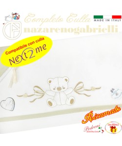 *NEX TO ME* Completo CULLA ricamato NG-3016 dis.31 Bianco/Sabbia