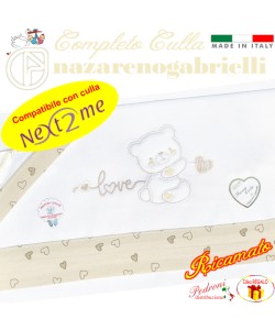 *NEX TO ME* Completo CULLA ricamato NG-3016 dis.38 Bianco/Sabbia