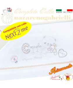 *NEX TO ME* Completo CULLA ricamato NG-3016 dis.34 Bianco/Sabbia
