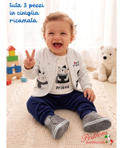 *AUTUNNO*CINIGLIA Tuta neonato REPANDA RB713...