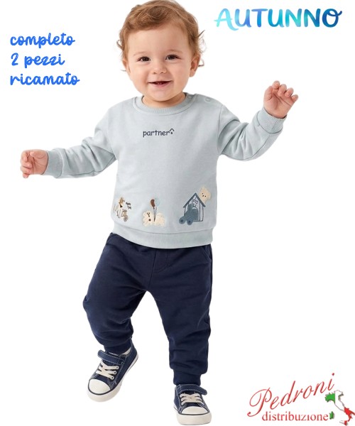 *AUTUNNO*Tuta neonato B+B RM5770 SKY/blu 3/24 mesi
