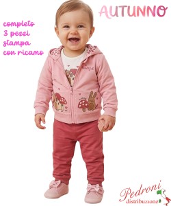 *AUTUNNO*Tuta neonata INJULY LY1100 ROSA/petunia 3/18 mesi