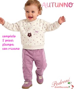 *AUTUNNO*Tuta neonata LOLLITOP BE756 LATTE/clivia 3/18 mesi