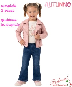 *AUTUNNO*Completo neonata CHIC AF2816 PINK/jeans 12/36 mesi