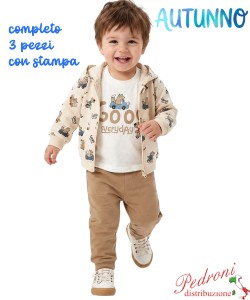 *AUTUNNO*Tuta neonato URCHIN QZ2166 BEIGE/nocciola 3/24 mesi