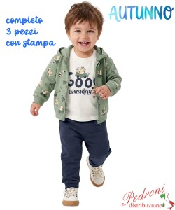 *AUTUNNO*Tuta neonato URCHIN QZ2166 GREEN/blu 3/24 mesi