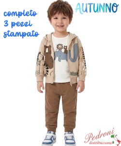 *AUTUNNO*Tuta neonato MG KIDS FM1444 BEIGE/nocciola 12/36 mesi