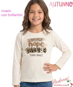 *AUTUNNO*Maglia bambina MISS IMGE LF9441 LATTE 4/12 anni