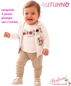 *AUTUNNO*Tuta neonata INJULY LY1101 PANNA/beige 3/18 mesi