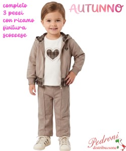 *AUTUNNO*Tuta neonata LOLLITOP BC338 TORTORA 12/36 mesi