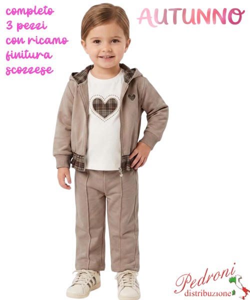 *AUTUNNO*Tuta neonata LOLLITOP BC338 TORTORA...
