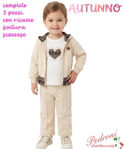 *AUTUNNO*Tuta neonata LOLLITOP BC338 PANNA 12/36 mesi