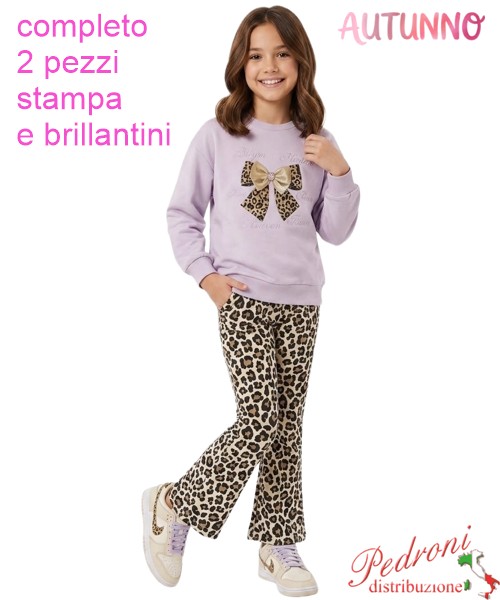 *AUTUNNO*Completo bambina CHIC AF2797 GLICINE...