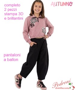 *AUTUNNO*Completo bambina INJULY FC1262 CLIVIA/nero 4/12 anni