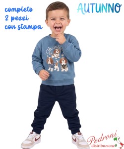 *AUTUNNO*Tuta neonato SMALL GANG AB9755 AVIATOR/blu 12/36 mesi