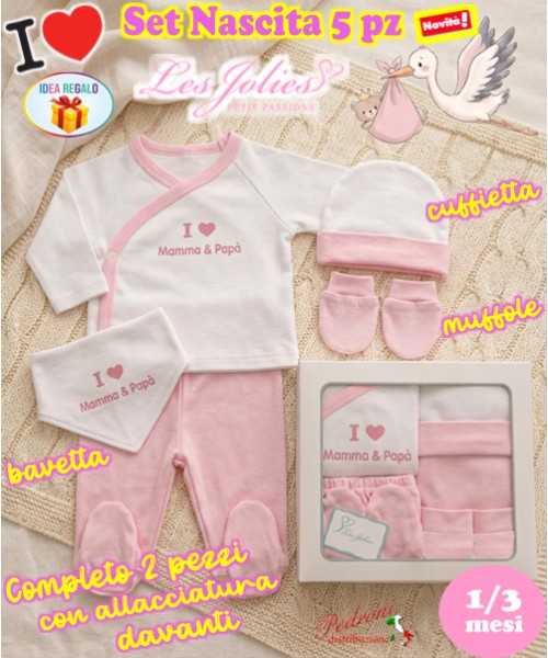 * LES JOLIES * Set Nascita 5 pz. LJ3591 Rosa...