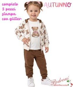 *AUTUNNO*Tuta neonata LOLLITOP BC351 PANNA/cioccolato 12/36 mesi - Neonata