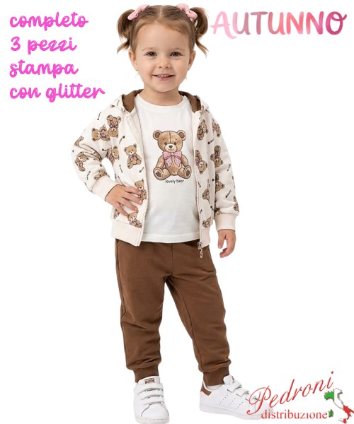 *AUTUNNO*Tuta neonata LOLLITOP BC351 PANNA/cioccolato 12/36 mesi - Neonata