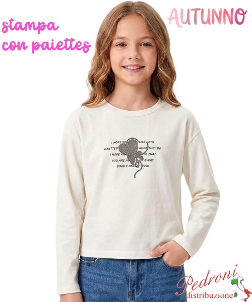 *AUTUNNO*Maglia bambina INJULY LY2610 LATTE...