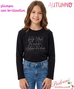 *AUTUNNO*Maglia bambina INJULY LY2611 NERO 4/14 anni
