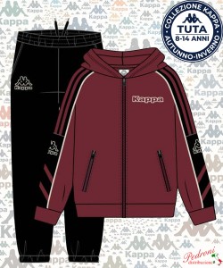 *KAPPA* TUTA RAGAZZO Felpata 021T 8/14 Anni MELOGRANO