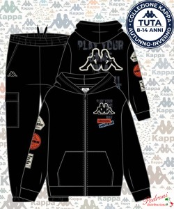 *KAPPA* TUTA RAGAZZO Felpata 024T 8/14 Anni BLACK