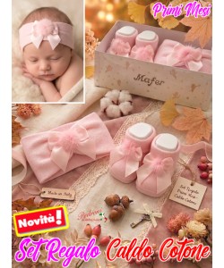 *MAFER* SET REGALO BABY in CALDO COTONE art.WSE8055 Rosa