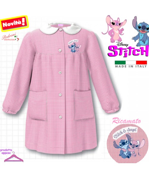 STITCH Grembiule ASILO bambina G108 Bianco/Rosa
