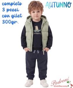 *AUTUNNO*Completo neonato B+B RM6115 MUSCHIO/blu 12/36 mesi