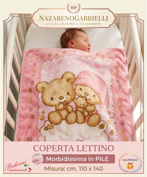 COPERTA Pile LETTINO " MULTIUSO " NG-40165 ROSA...