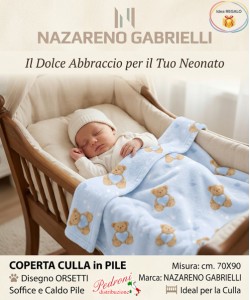 COPERTINA Pile CULLA disegnata " ORSETTI " NG-4722 Cielo
